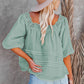 Puff Sleeve Eyelet Babydoll Blouse