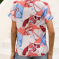 Summer fashion floral pattern V-neck short sleeve