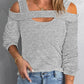 Cold Shoulder Hollow-out Bust Knit Top