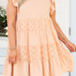 Orange Broderie Anglaise Patchwork Tiered Curvy Dress