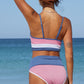 Colorblock Ribbed High Waisted Swimsuit