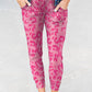 Pink Leopard Print Ankle-length High Waist Skinny Pants