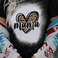 MAMA Leopard Heart Bleach Print Short Sleeve T Shirt