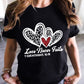 Black Love Never Fails Leopard Sequin Heart Graphic Valentines Tee
