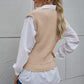 V-Neck Twist Knitted Vest Sweater