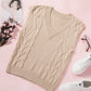 V-Neck Twist Knitted Vest Sweater