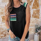Black Aztec Pocket Shoulder Tank Top