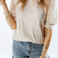 Apricot Sequin Puff Sleeve Top