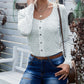 Leopard Print Lace Button Slim-fit Blouse