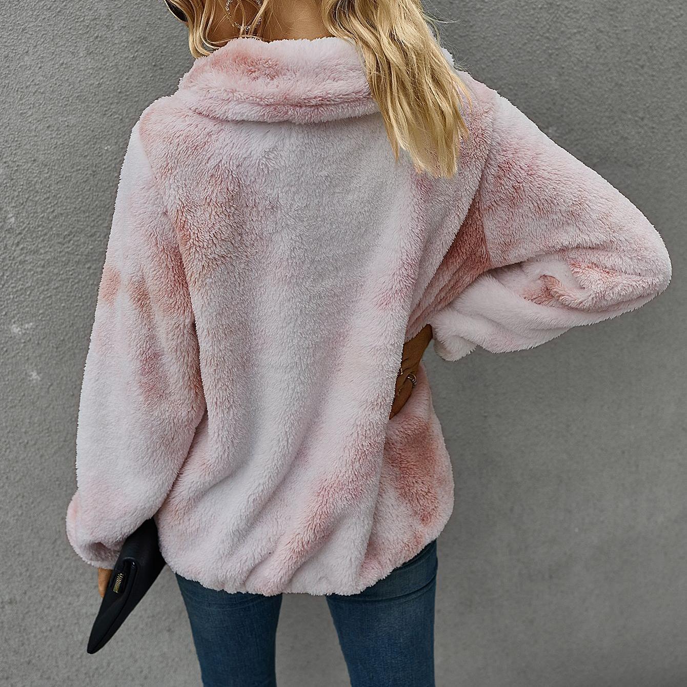 Winter warm tie-dye sweatshirt