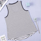 White Striped Keyhole Neck Tank