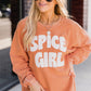 Orange Corded SPICY GIRL Graphic Sweatshirt