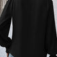 Drape V Neck Smocked Long Sleeve Blouse