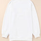 White HOWDY Letter Color Block Print Oversized Sweatshirt
