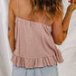 Pink Tiered Ruffled Spaghetti Straps Tank Top