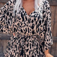 Leopard Leopard Allover Belted Crinkle Romper