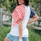 White The US Stars and Stripes V Neck Tee