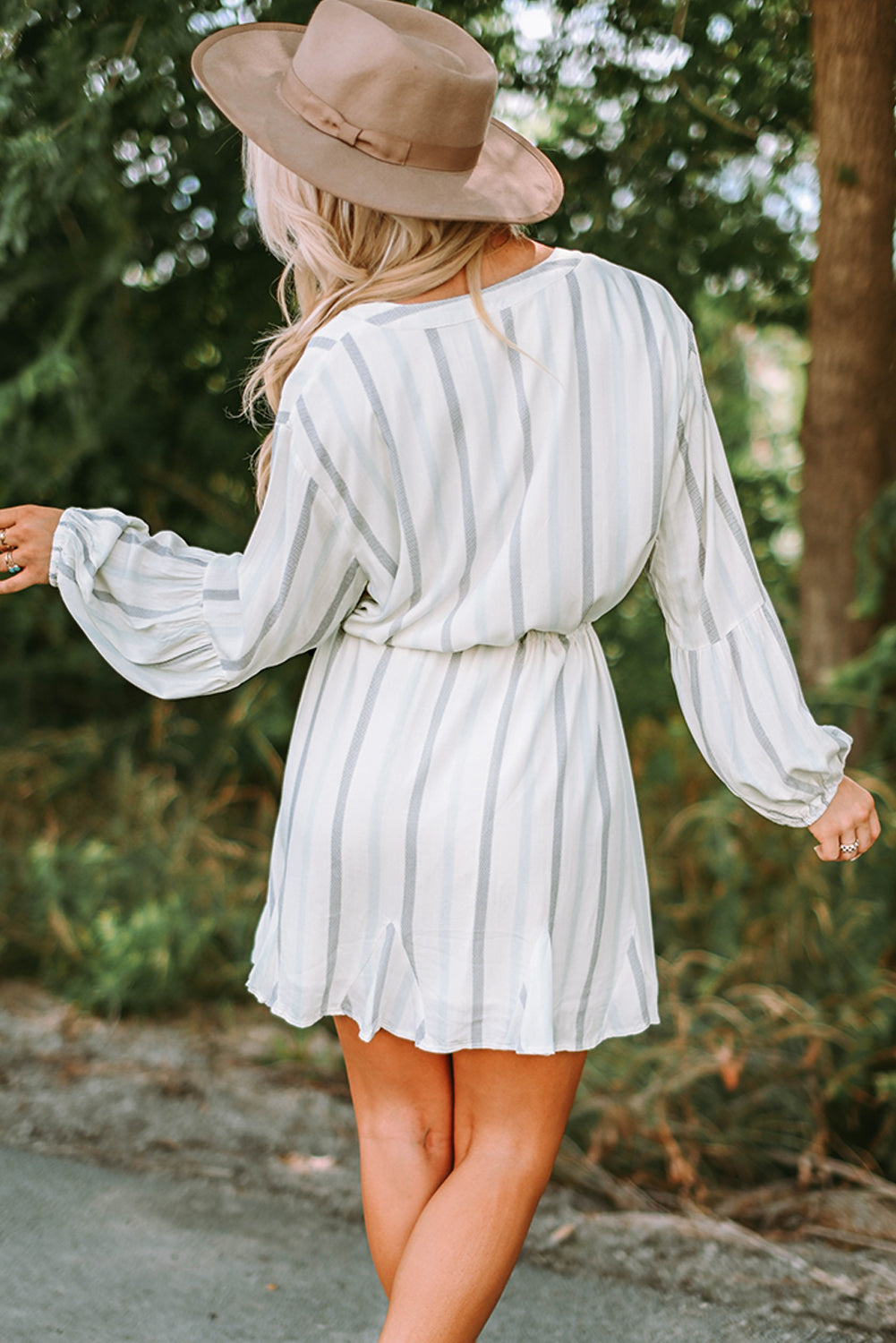 Striped Long Sleeve Mini Dress