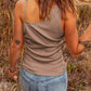 Asymmetrical One-shoulder Ribbed Tank Top