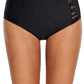 Black Strappy Lace Panel Aside Swim Bottom