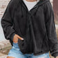 Solid Color Oversized Zip Up Hoodie with Pockets