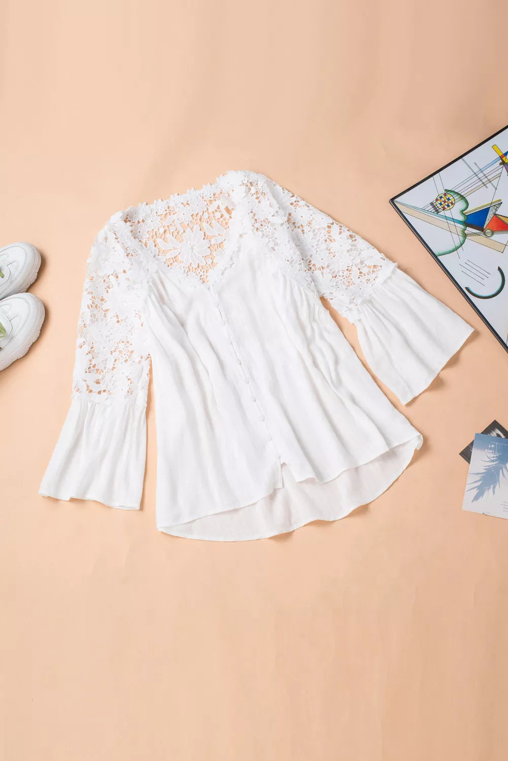 Crochet Lace Button Top