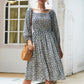 Spring and summer floral long-sleeved dresses