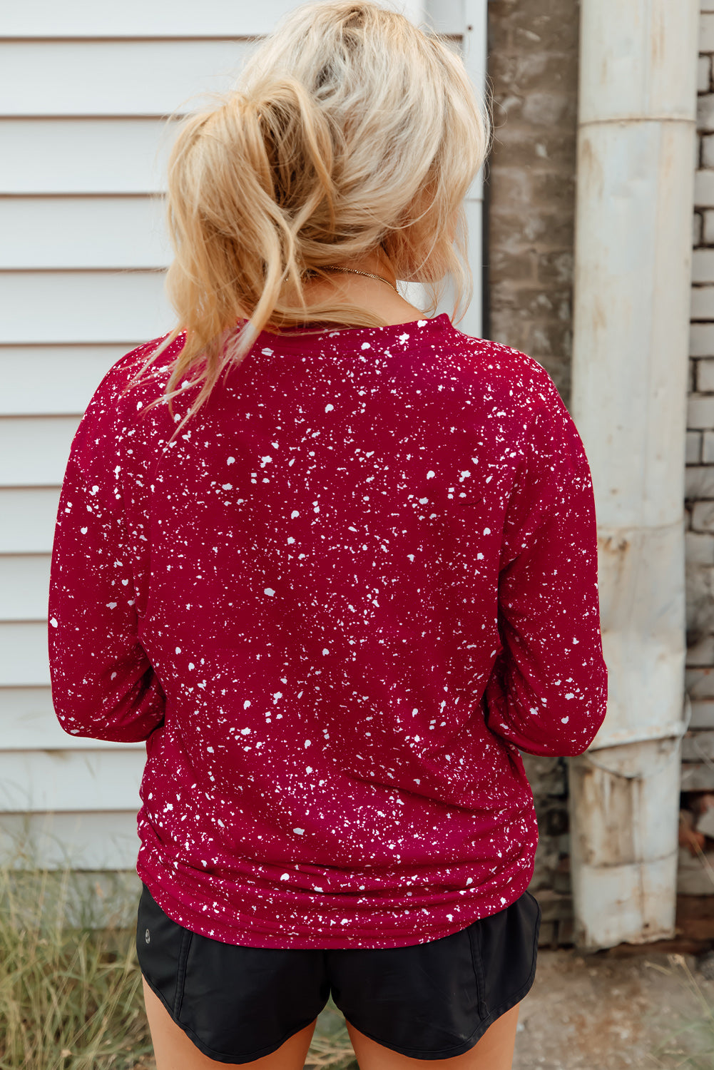 Red MERRY BRIGHT Leopard Color Block Sweatshirt