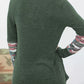 Green Aztec Patchwotk Long Sleeve Top