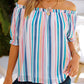 Stripe Off The Shoulder Rainbow Striped Top