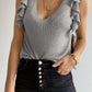 Cascading Ruffles Knit Tank Top