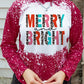 Red MERRY BRIGHT Leopard Color Block Sweatshirt