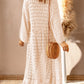 Apricot Crochet Hollow-out Long Cardigan