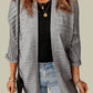 Ribbed Open Front Knit Cardigan