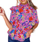 Floral Print Ruffle Peplum Top
