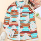 Multicolor Aztec Print Buttoned Pocket Chest Long Sleeve Shirt