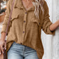 Plush Button Down Pocketed Shirt Jacket
