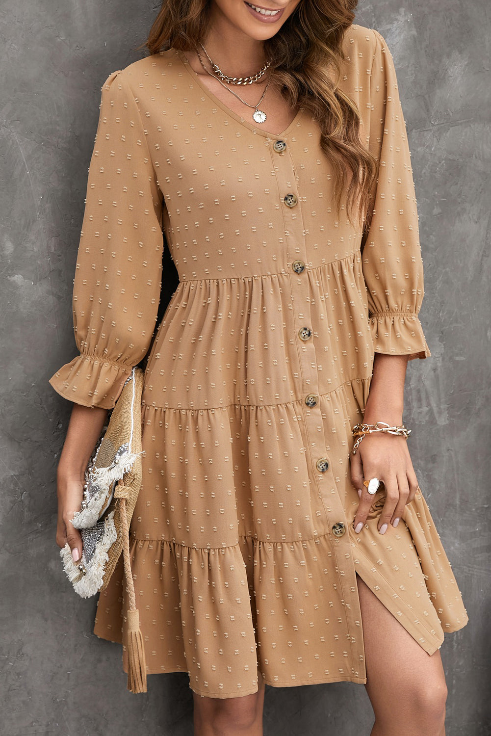 Swiss Dotted Tiered Dress