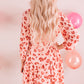 Pink Leopard Long Sleeves Short Dress