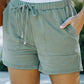 Drawstring Elastic Waist Pocketed Shorts