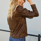 Brown Puff Sleeve Sequin Top