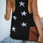 Star Print Racerback V Neck Tank Top