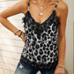 Eyelash Neckline Spaghetti Straps Leopard Tank
