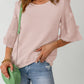 Crew Neck Kimono Sleeve Knit Top