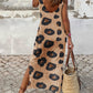 Leopard Split Open Back Sleeveless Maxi Dress