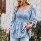 French square collar peplum top