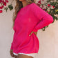 Rose Ripped Long Sleeve Ribbed Sweater