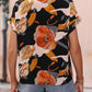 Summer fashion floral pattern V-neck short sleeve