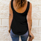 Solid U Neck Criss Cross Tank Top
