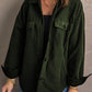Gray Turn Down Collar Buttoned Shirt Jacket